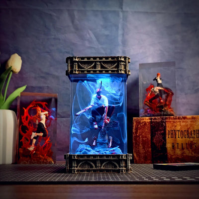 Chainsaw Man Denji Diorama Epoxy Resin Lamp, Night Light, Wireless Lights