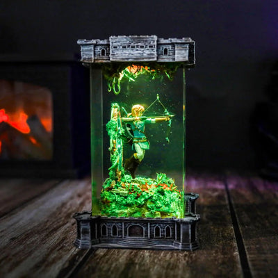 Zelda Link Archer Amiibo Diorama Epoxy Resin Lamp, Night Light, Wireless Lights