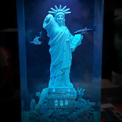 Gothic Statue of Liberty Undersea Epoxy Resin Lamp, Night Light, Wireless Lights