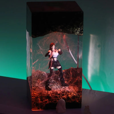 Final Fantasy Tifa Lockhart Epoxy Resin Lamp, Night Light