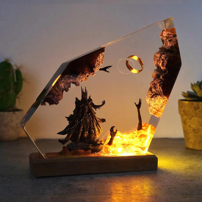 LOTR Lord Of Rings The One Ring Sauron Dark Lord Epoxy Resin Lamp, Night Light