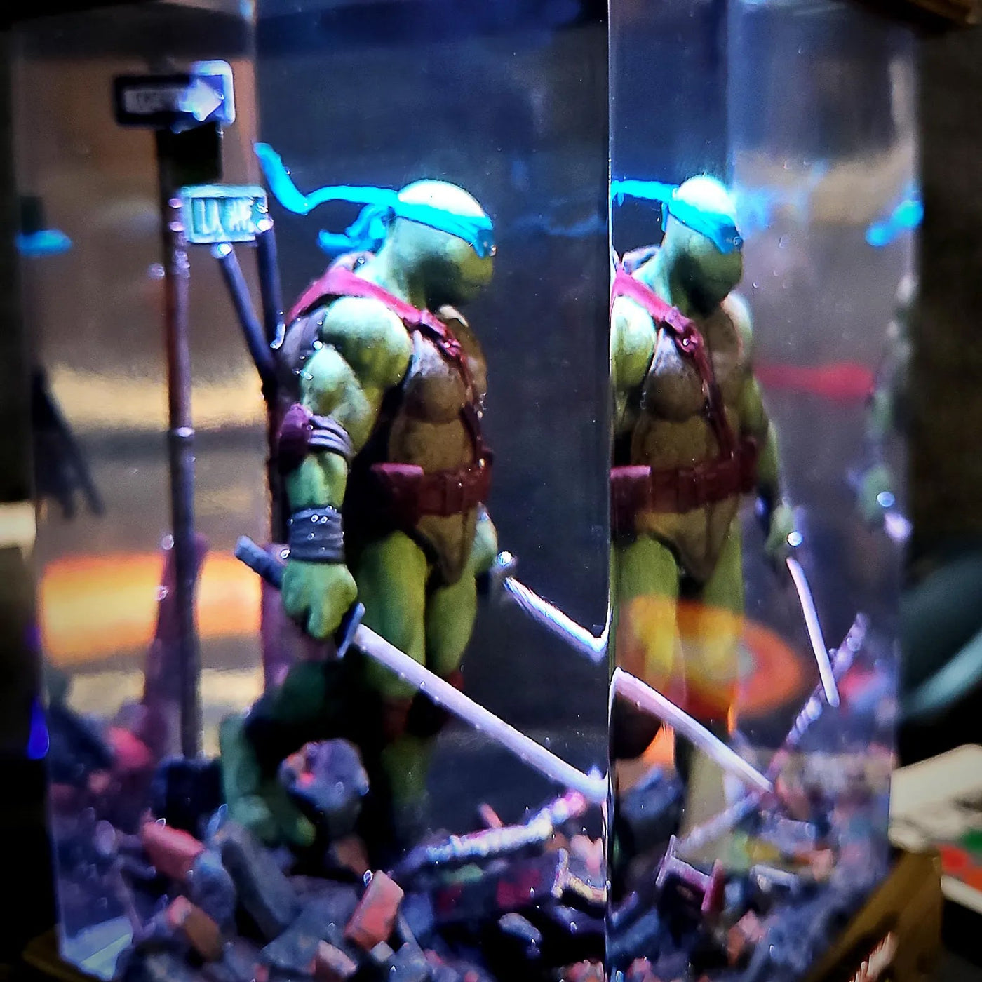 Teenage Mutant Ninja Turtles Leonardo Diorama Epoxy Resin Lamp, Night Light, Wireless Lights