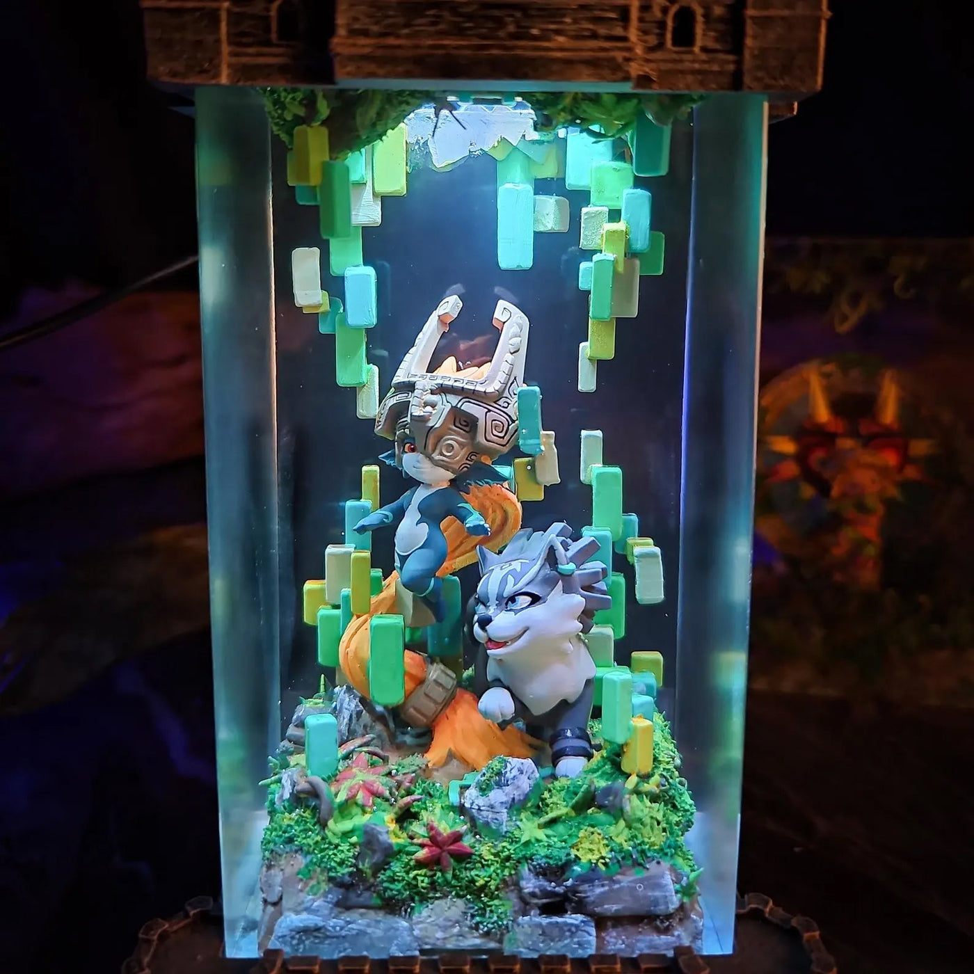 Zelda Midna Wolf Link W.Link Diorama Epoxy Resin Lamp, Night Light, Wireless Lights