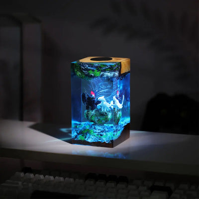 How To Train Your Dragon Toothless and Light Fury Epoxy Resin Lamp, Night Light