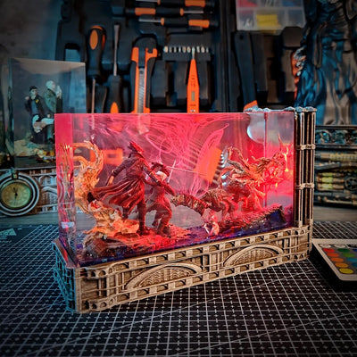 Bloodborne The Hunter and Lady Maria Diorama Diorama Epoxy Resin Lamp, Night Light, Wireless Lights