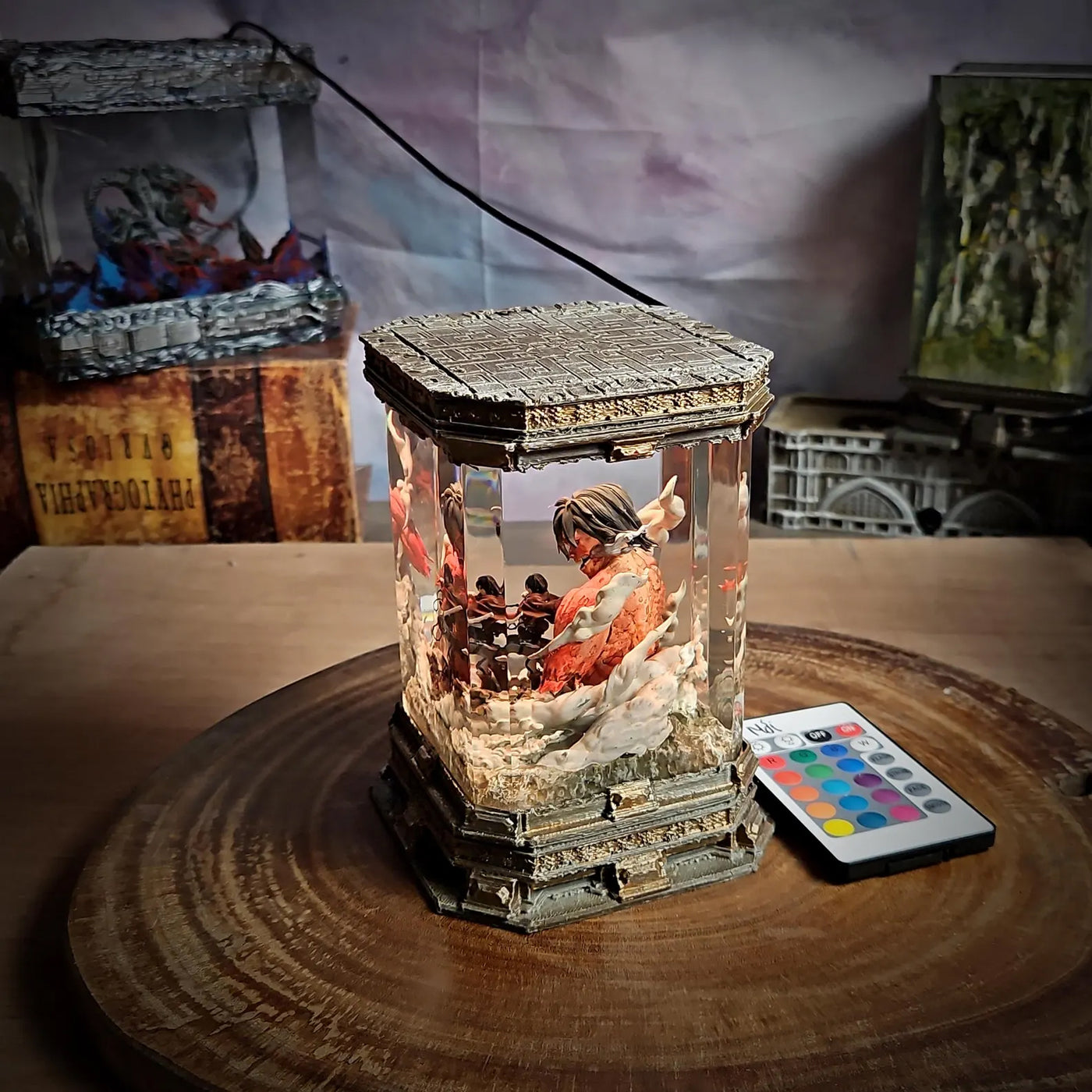 Attack On Titan Eren Yeager Jaeger Diorama Epoxy Resin Lamp, Night Light, Wireless Lights