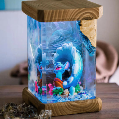 Lilo Stitch Epoxy Resin Lamp, Night Light