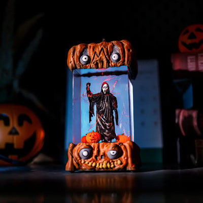 Halloween Horror Scream Ghostface Killer Pumpkin Epoxy Resin Lamp, Night Light, Wireless Lights