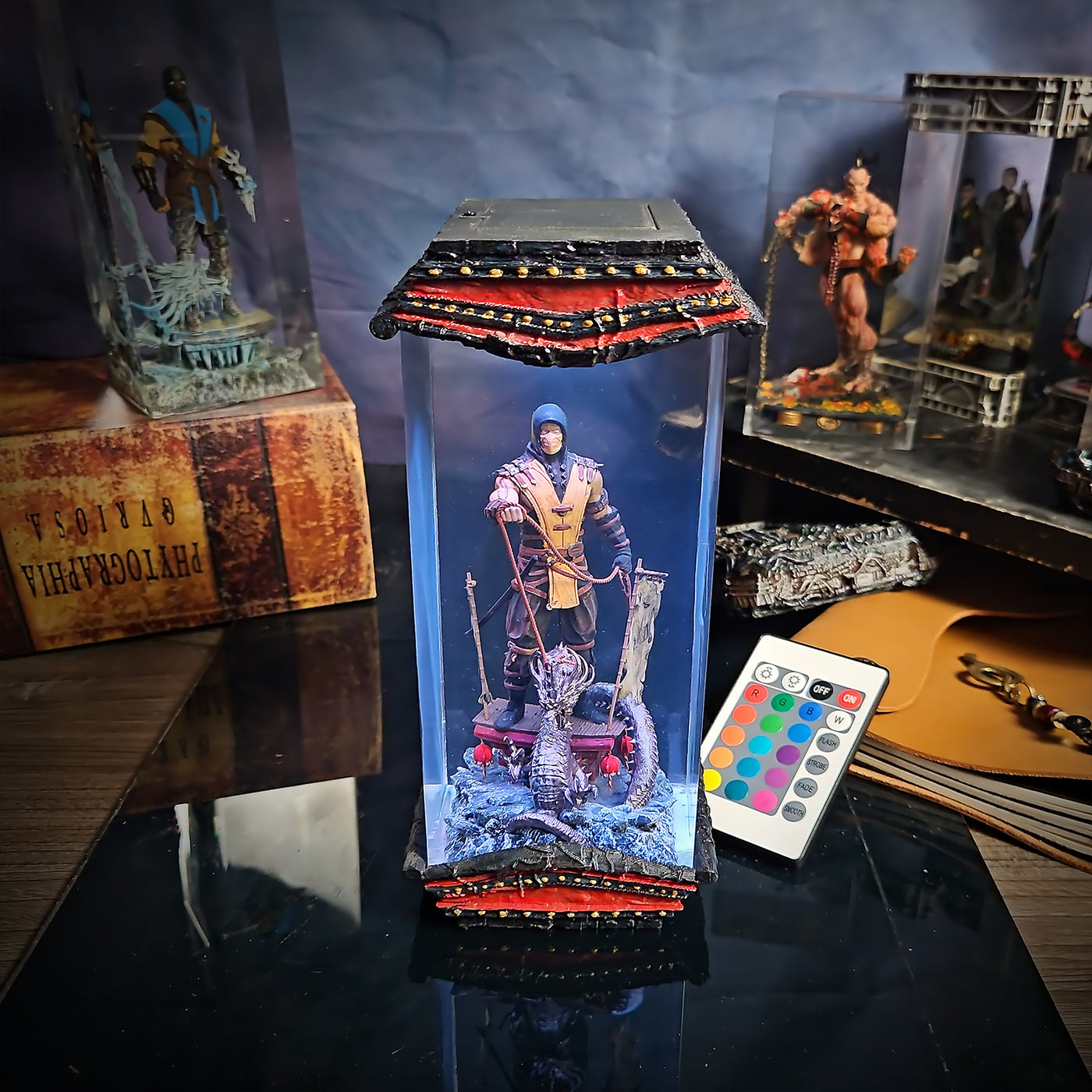 Mortal Kombat Scorpion Epoxy Resin Lamp, Night Light, Wireless Lights