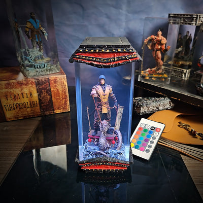 Mortal Kombat Scorpion Epoxy Resin Lamp, Night Light, Wireless Lights