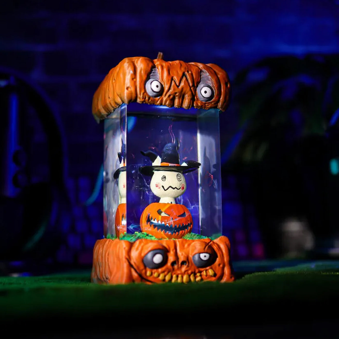 Halloween Spooky Pokemon Mimikyu Pumpkin Epoxy Resin Lamp, Night Light, Wireless Lights