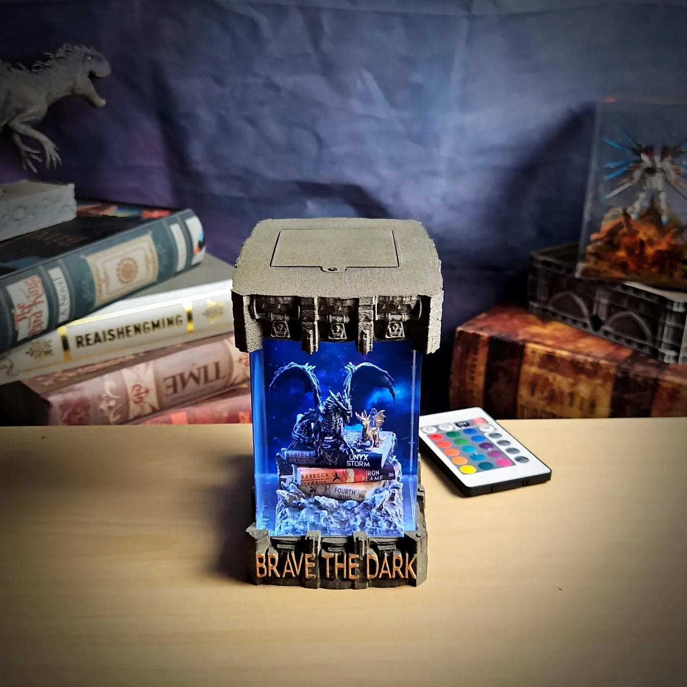 Fourth Wing Dragons Epoxy Resin Lamp, Night Light, Wireless Lights
