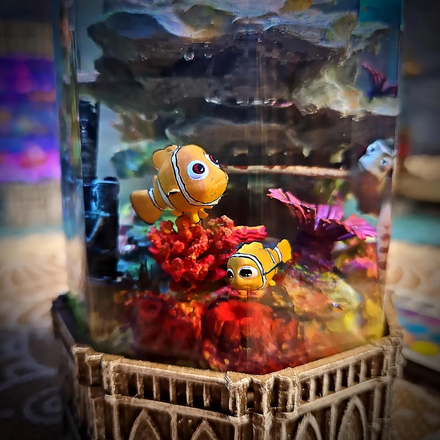 Ocean Coral Fish Nemo Cartoon Epoxy Resin Lamp, Night Light, Wireless Lights