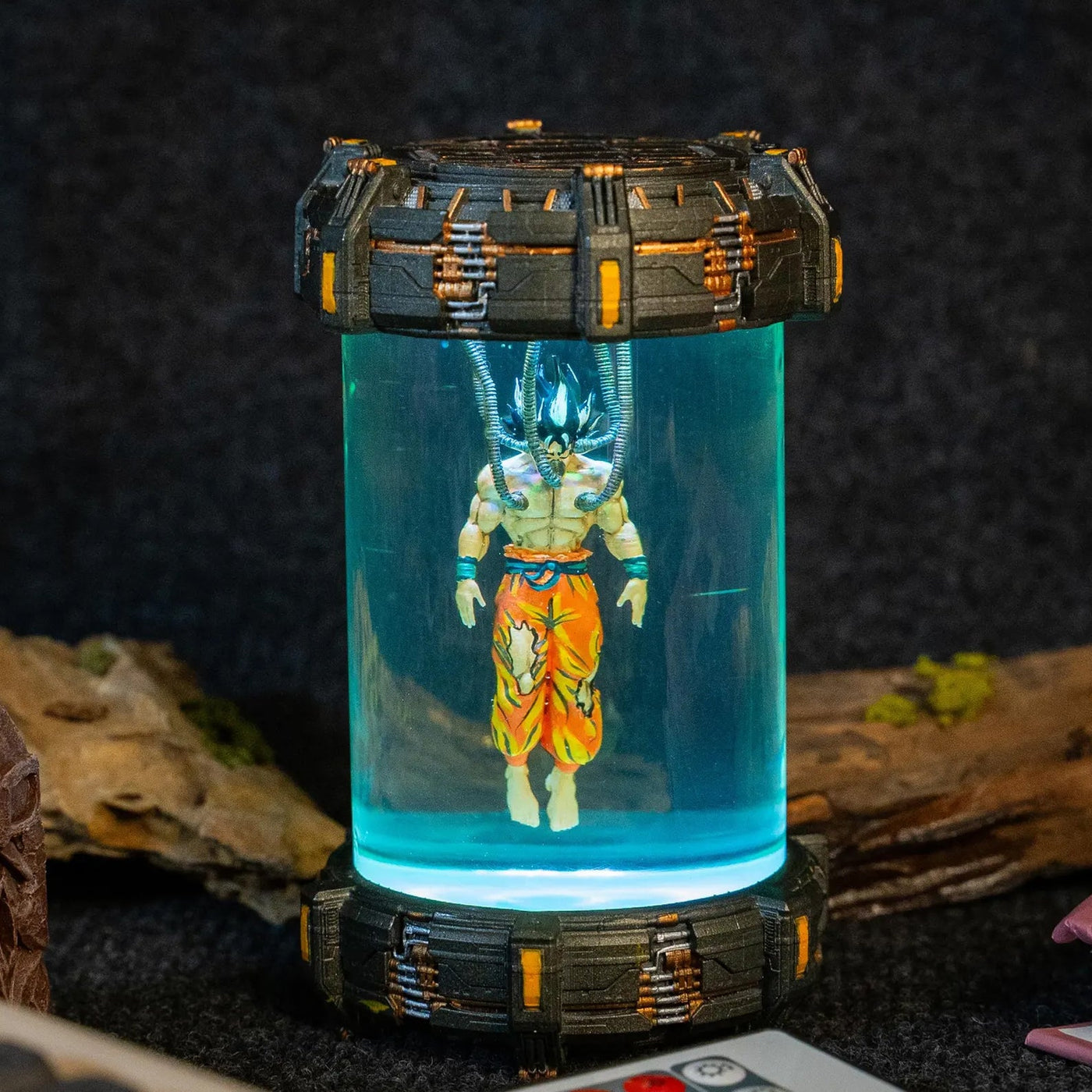 Dragon Ball Goku Super Saiyan Healing Chamber Incubator Epoxy Resin Lamp, Night Light, Wireless Lights