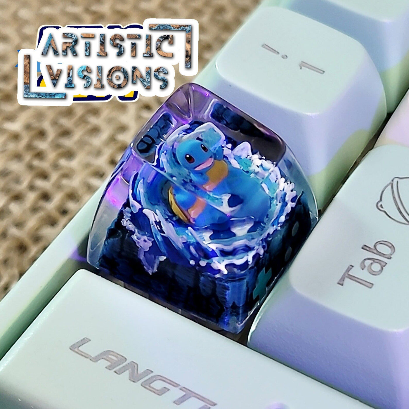 Pokemon Squirtle Artisan Keycaps Epoxy Resin