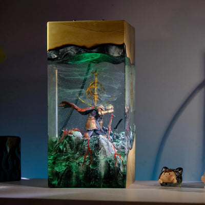 Elden Ring Roundtable Knight Vyke Tarnished Epoxy Resin Lamp, Night Light