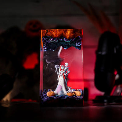 Halloween Jack Skellington Sally The Nightmare Before Christmas Epoxy Resin Lamp, Night Light