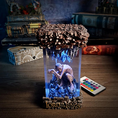 LOTR Lord Of Rings Smeagol Gollum Diorama Epoxy Resin Lamp, Night Light, Wireless Lights