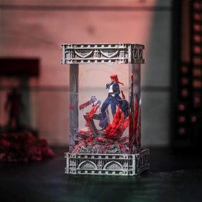 Chainsaw Man Denji & Makima Diorama Epoxy Resin Lamp, Night Light, Wireless Lights