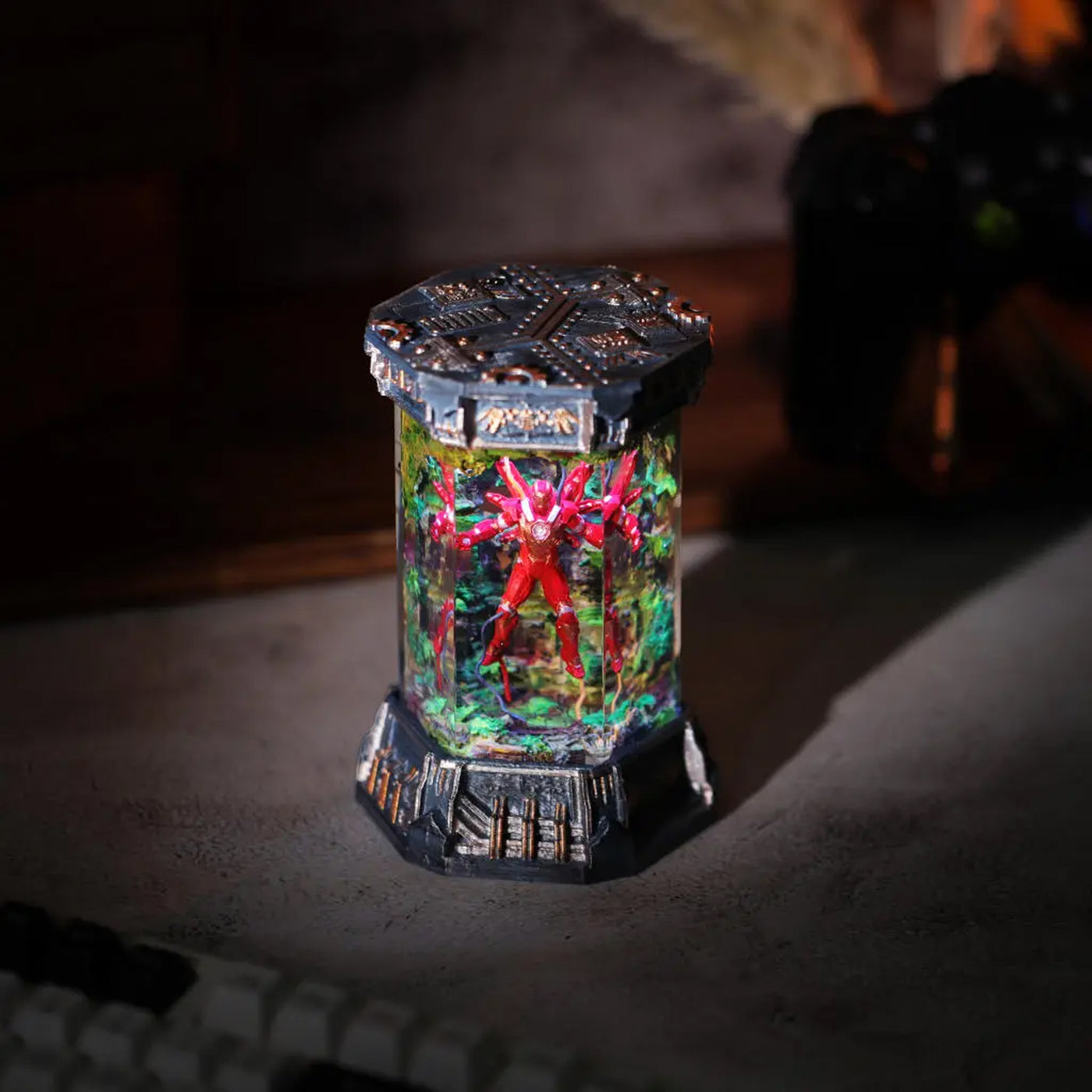 Marvel MCU Iron Man Healing Chamber Incubator Epoxy Resin Lamp, Night Light, Wireless Lights