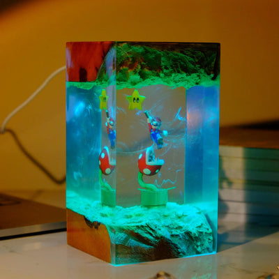 Super Mario Piranha Plant Epoxy Resin Lamp, Night Light