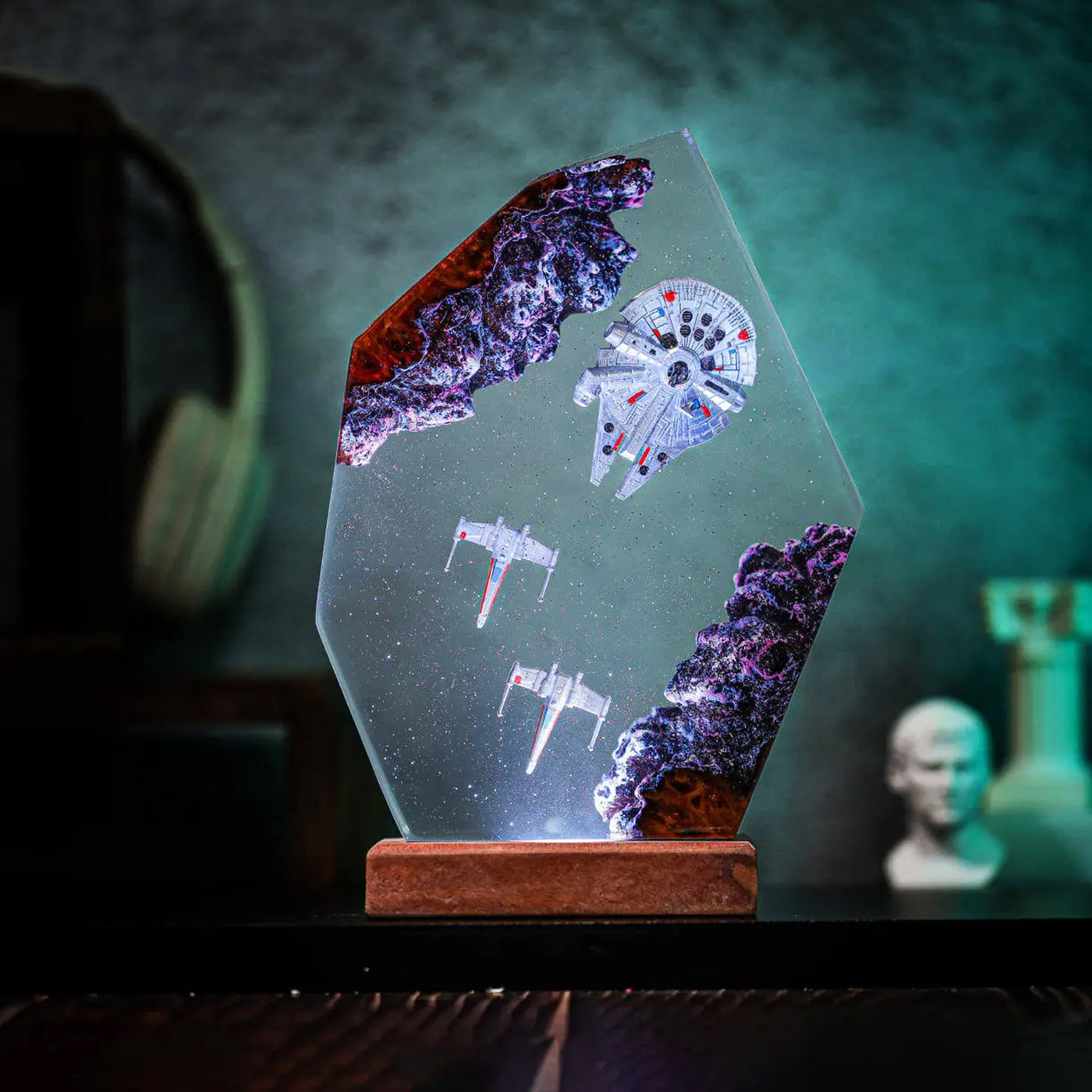 Star Wars Millennium Falcon X-Wing Epoxy Resin Lamp, Night Light
