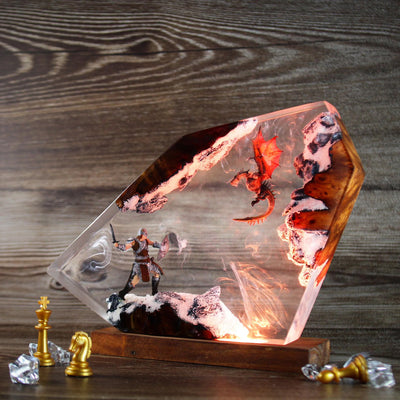 Skyrim Dragonborn Epoxy Resin Lamp, Night Light