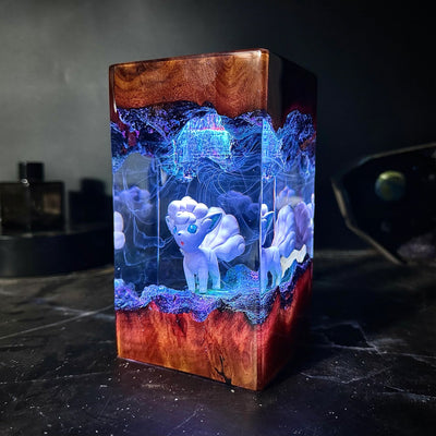 Pokemon Alohan Vulpix Epoxy Resin Lamp, Night Light