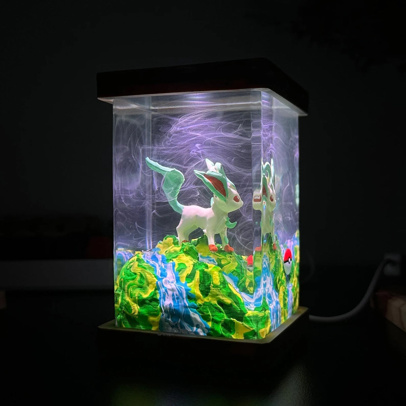 Pokemon Leafeon Epoxy Resin Lamp, Night Light