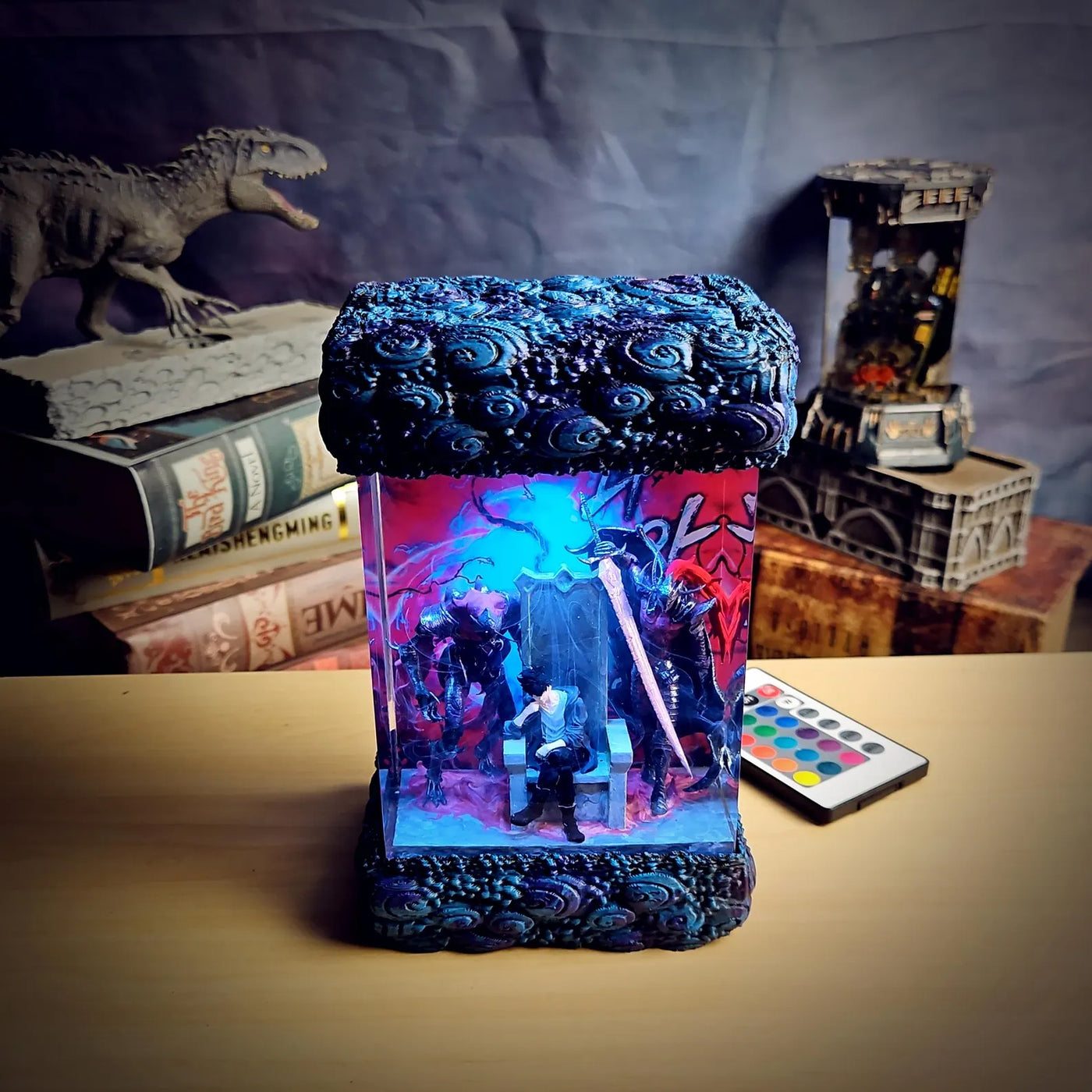 Solo Leveling Sung Jin-woo Beru Blood-Red Commander Igris Diorama Epoxy Resin Lamp, Night Light, Wireless Lights