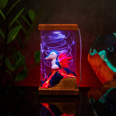 Pokemon Cyndaquil Epoxy Resin Lamp, Night Light