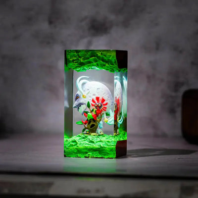 Zelda Majora’s Mask Skull Kid & Moon Epoxy Resin Lamp, Night Light