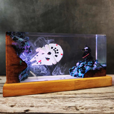 Star Wars Darth Vader Millennium Falcon Epoxy Resin Lamp, Night Light