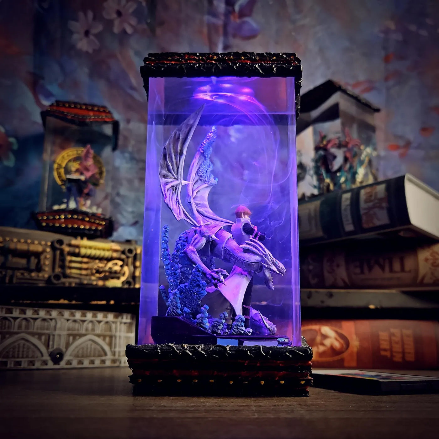 Yu Gi Oh Kaiba Seto Blue-Eyes White Dragon Epoxy Resin Lamp, Night Light, Wireless Lights