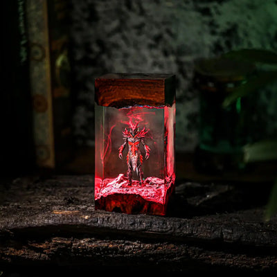 Elder Scrolls Skyrim Daedric Warrior Epoxy Resin Lamp, Night Light