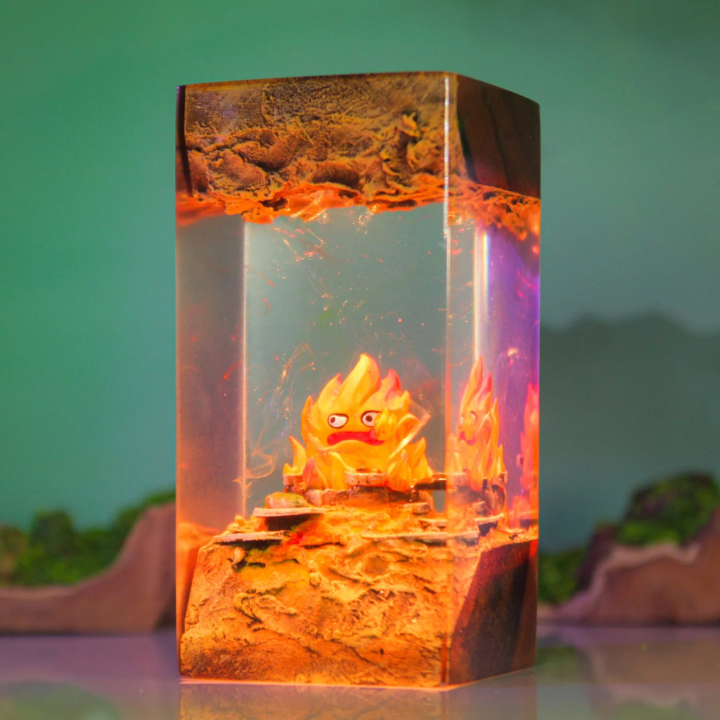 Howl’s Moving Castle Calcifer Epoxy Resin Lamp, Night Light