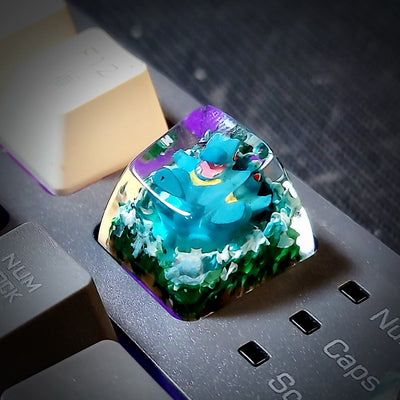 Pokemon Totodile Artisan Keycaps Epoxy Resin