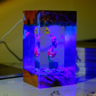 Super Mario Piranha Plant Epoxy Resin Lamp, Night Light