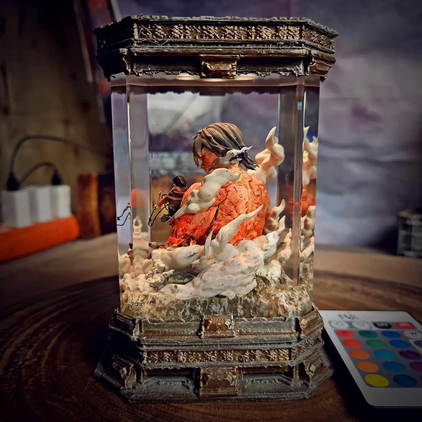 Attack On Titan Eren Yeager Jaeger Diorama Epoxy Resin Lamp, Night Light, Wireless Lights
