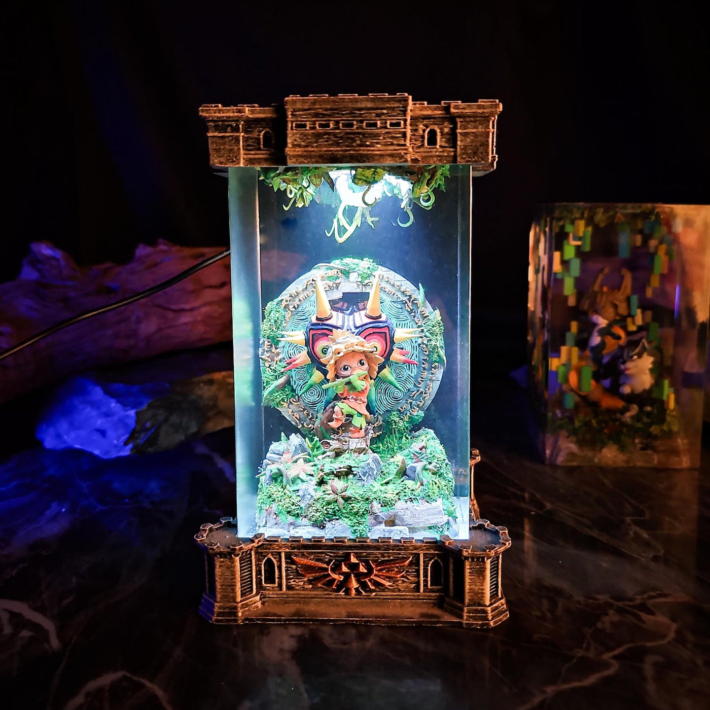 Zelda Majora's Mask Skull Kid Hyrule Warriors Diorama Epoxy Resin Lamp, Night Light, Wireless Lights