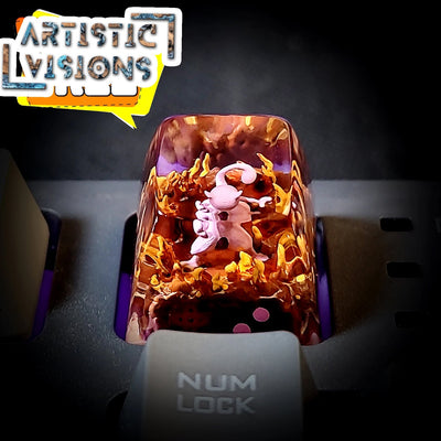 Pokemon Mewtwo Artisan Keycaps Epoxy Resin