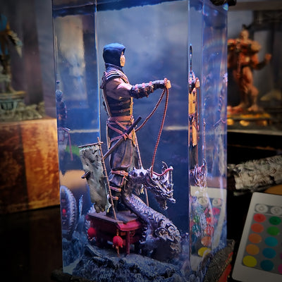 Mortal Kombat Scorpion Epoxy Resin Lamp, Night Light, Wireless Lights
