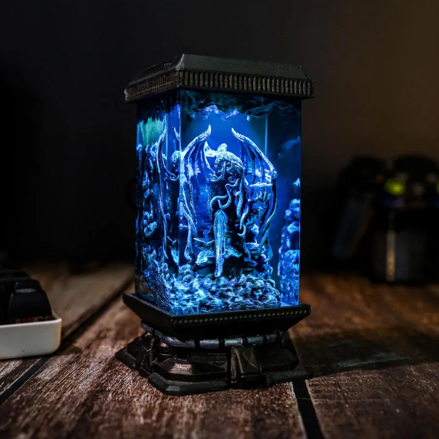 Cthulhu Monster Diorama Epoxy Resin Lamp, Night Light, Wireless Lights