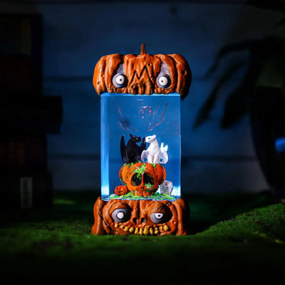 Halloween Spooky Toothless and Light Fury Pumpkin Epoxy Resin Lamp, Night Light, Wireless Lights