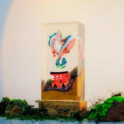 Chihiro and Haku Epoxy Resin Lamp, Night Light