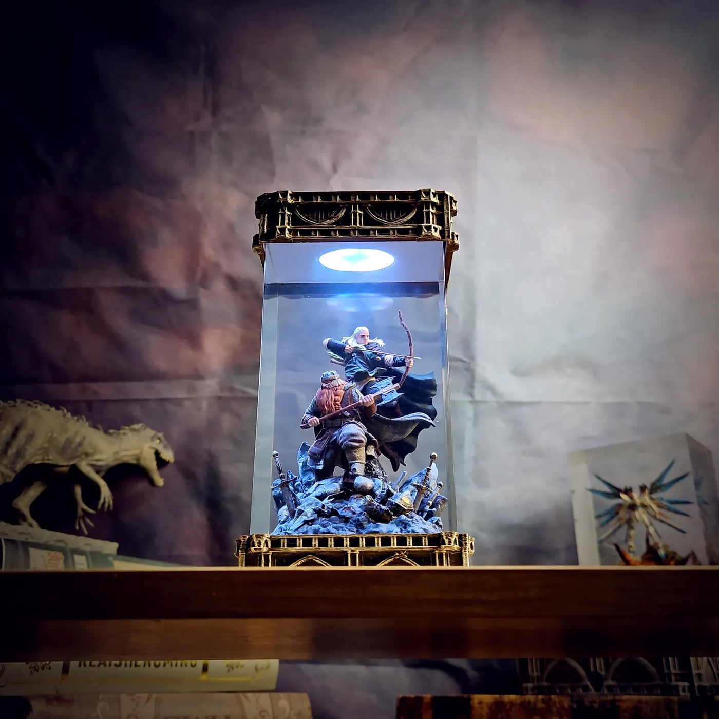 LOTR Lord Of Rings Gimli And Legolas Diorama Epoxy Resin Lamp, Night Light, Wireless Lights