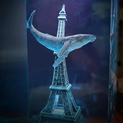 Gothic Eiffel Tower Undersea Epoxy Resin Lamp, Night Light, Wireless Lights