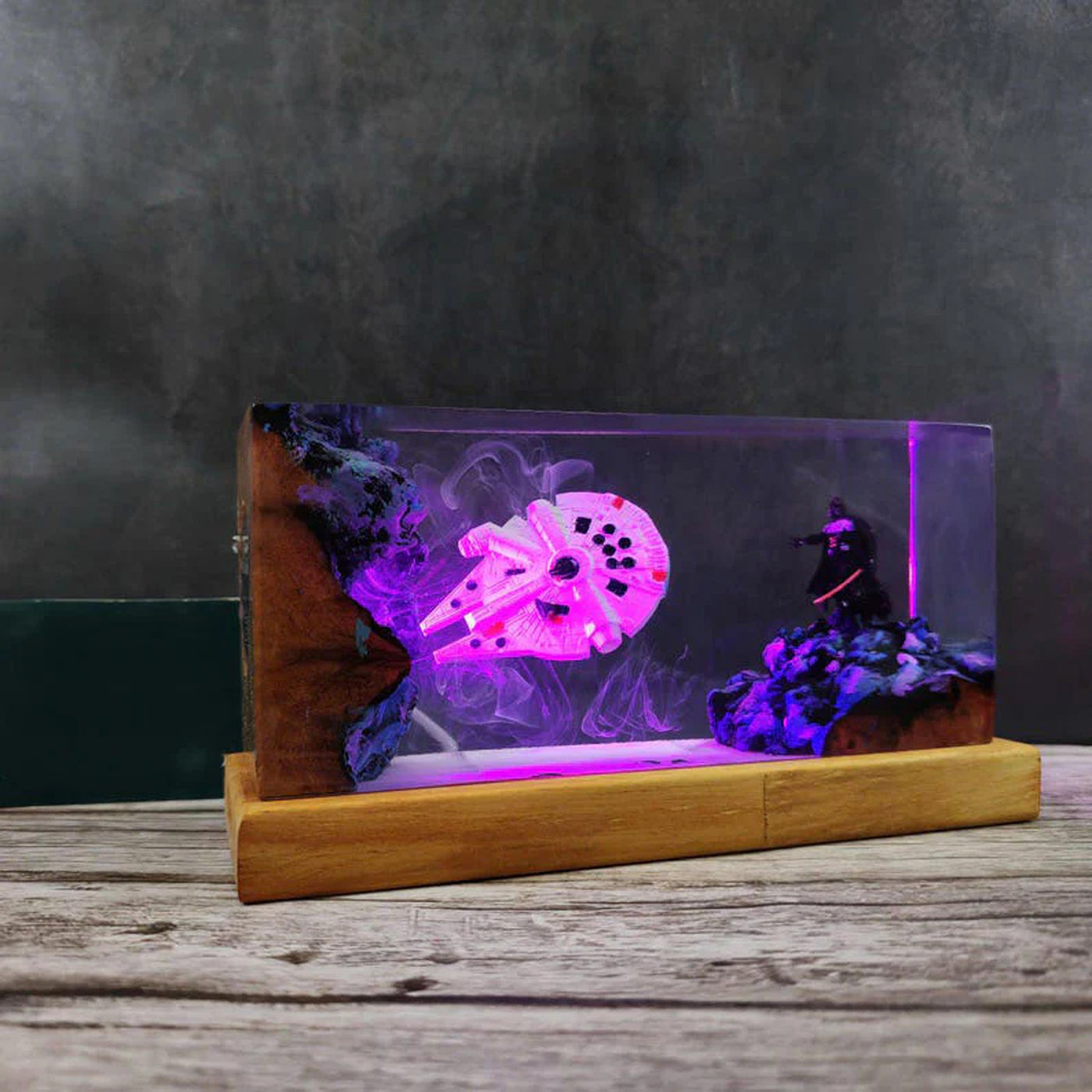 Star Wars Darth Vader Millennium Falcon Epoxy Resin Lamp, Night Light