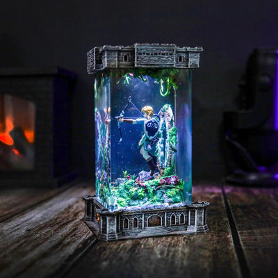 Zelda Link Archer Amiibo Diorama Epoxy Resin Lamp, Night Light, Wireless Lights