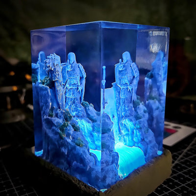 Naruto Final Valley Hashirama Madara Epoxy Resin Lamp, Night Light, Wireless Lights